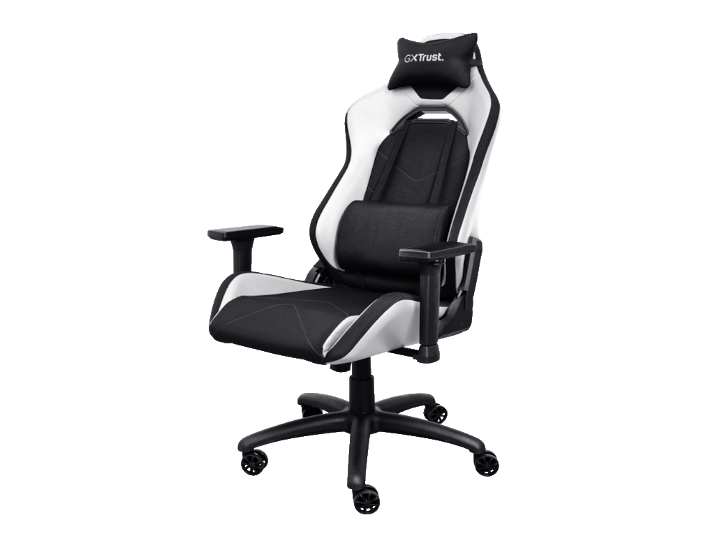 Trust GXT 714W RUYA crno-bijela gaming stolica s podesivim naslonima i ergonomskim dizajnom