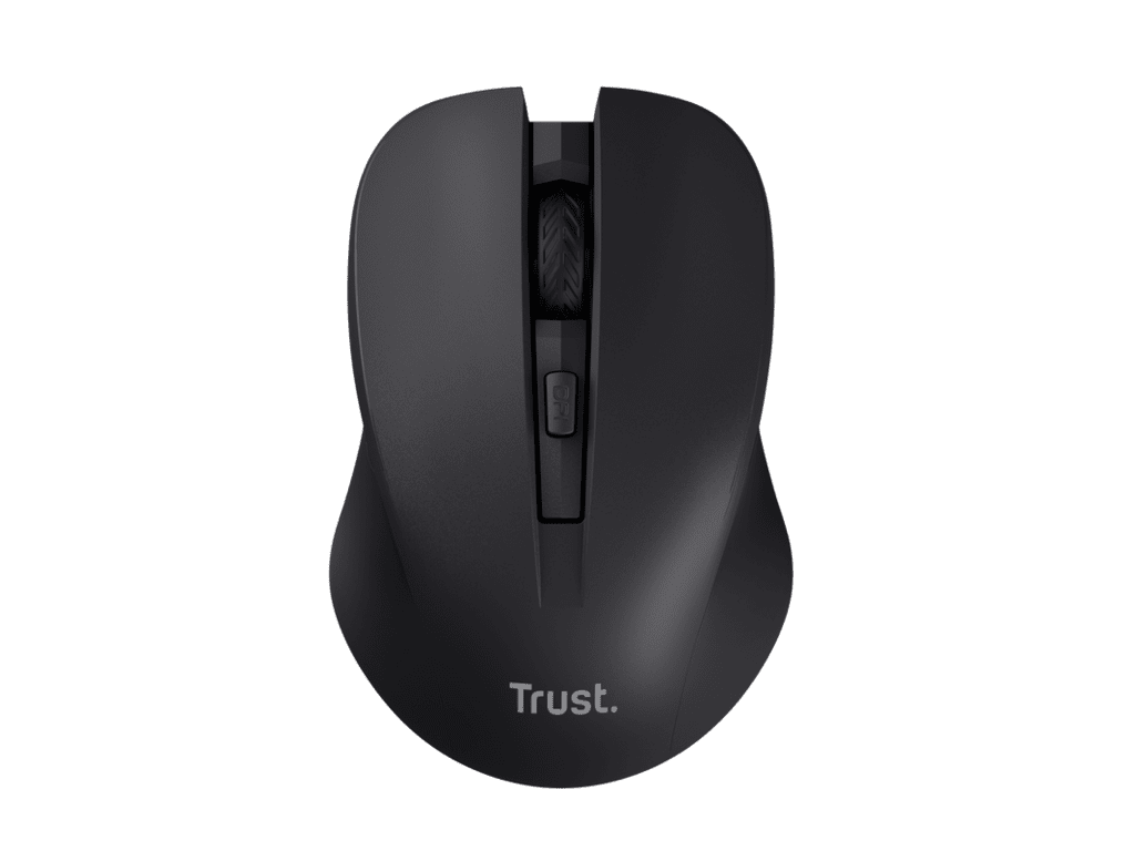 Trust Mydo silent wireless miš crni s 4 tipke, ergonomski dizajn za objeruke