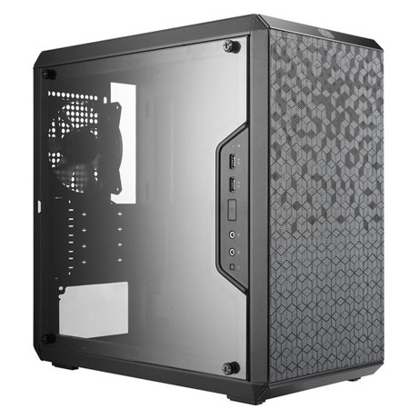 Cooler Master MasterBox Q300L kućište za računar, crne boje, sa perforiranim prednjim panelom i prozirnim bočnim staklom