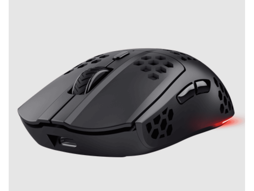 Trust GXT 929 Helox crni ultralagani wireless gaming miš sa LED osvjetljenjem na crnoj podlozi