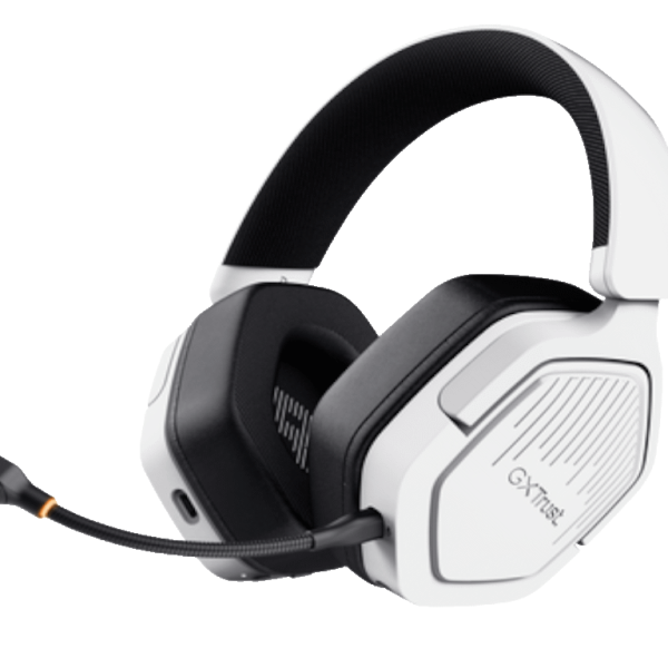 Trust GXT493W Carus bijele bežične over-ear slušalice na bijeloj podlozi