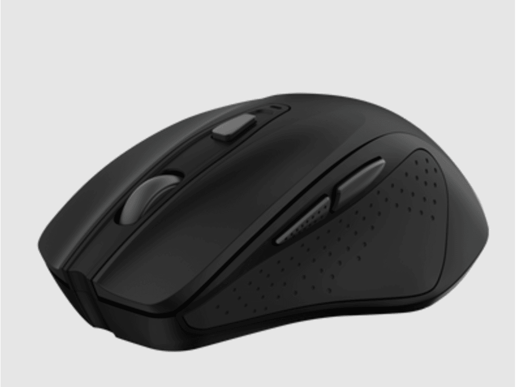 Trust Nito silent wireless miš crni, USB-A, 800-2200 dpi na bijeloj pozadini