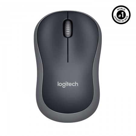 Logitech M186 Wireless Swift Grey bežični optički miš na sivoj podlozi