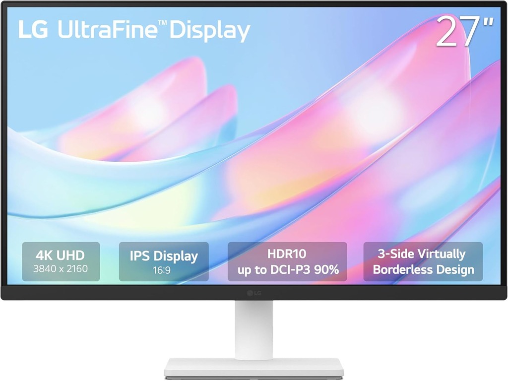 LG 27US500-W 27-inch 4K UltraFine IPS monitor s tankim okvirima i podesivim postoljem