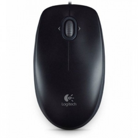 Logitech Miš M100 Black žičani USB optički miš na crnoj podlozi