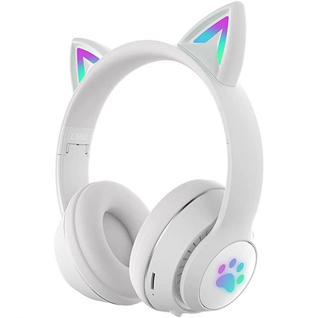 BORG Bluetooth slušalice L550 bijele boje, over-ear bežične slušalice na bijeloj podlozi