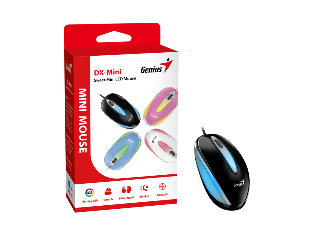 Genius DX-Mini USB LED optički miš crne boje sa kablom od 1.5 metara