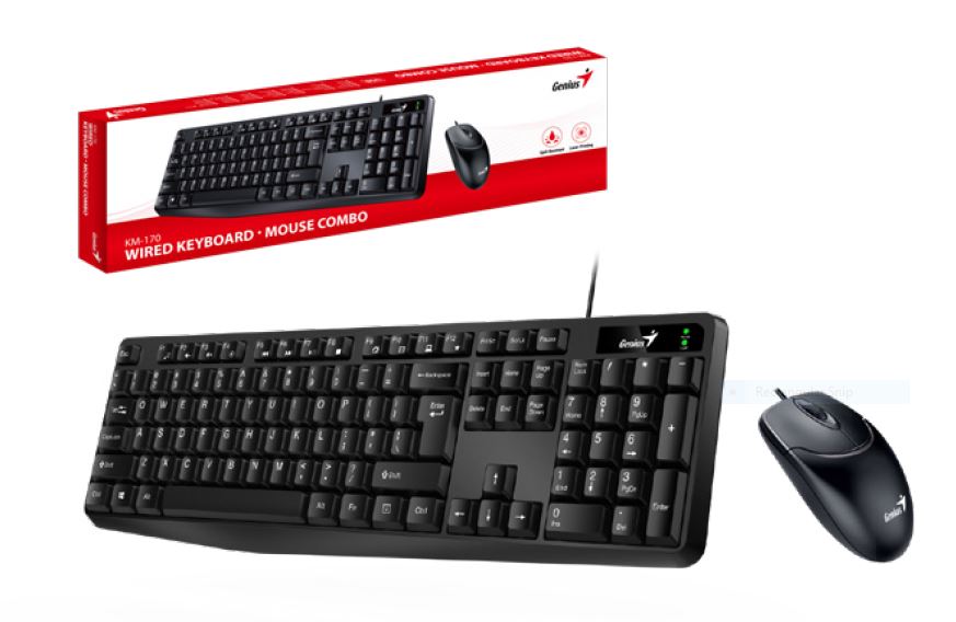 Genius KM-170 set tastatura i miš sa USB vezom, crna boja