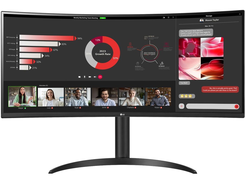 LG 34WR50QK-B UltraWide zakrivljeni monitor s rezolucijom 3440x1440 i osvježenjem 100Hz