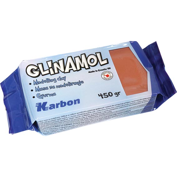 Pakovanje gline EK Glinamol 450g u terakota boji za modelovanje