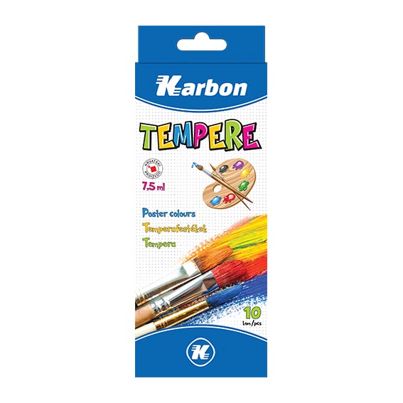 EK Tempera 10/1 7,5ml set od deset nijansi u kartonskoj kutiji
