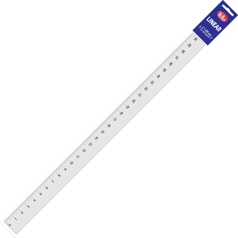 TTS transparentni polistirenski lenjir dužine 40 cm u blister pakovanju