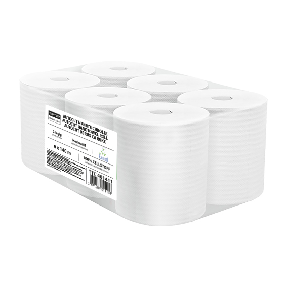 TTC Autocut rolna 2-slojni bijeli papir za ruke 6x140m paket