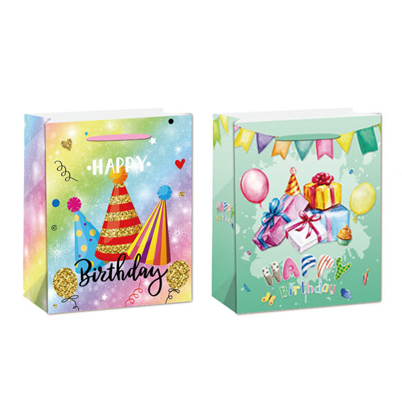 Rođendanska vrećica L HappyBday sa natpisom Happy birthday, dimenzija 26x32x12 cm