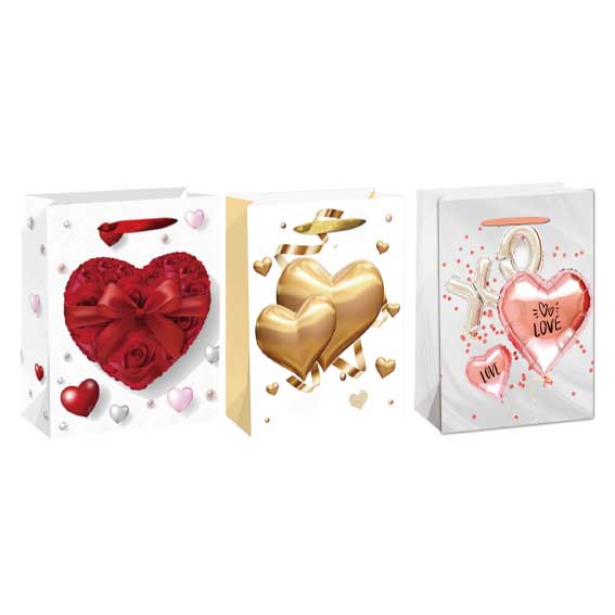 SE vrećica M Hearts 210g sa motivom srca, OPP materijal, dimenzije 18x32x12cm
