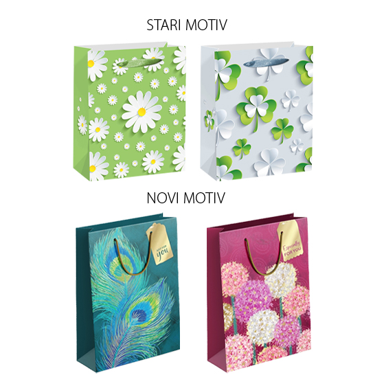 SE vrećica L Flowers 6 210g sa cvjetnim motivom na bijeloj pozadini