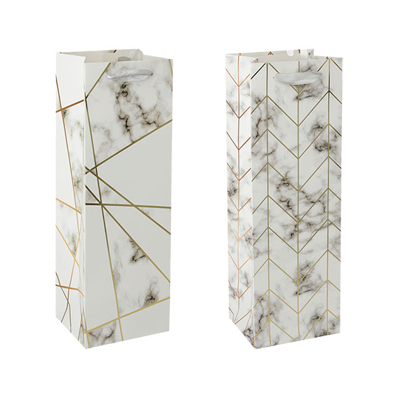 SE vrećica za piće Marble 210g, bijela poklon vrećica sa šarom mramora