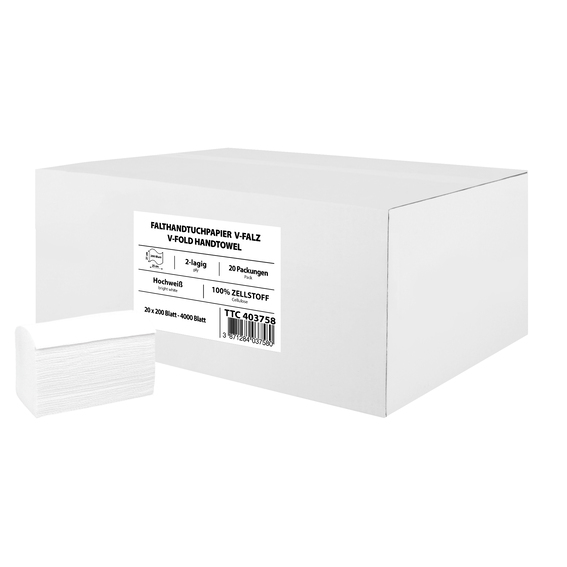 TTC ubrus za ruke 4000, 21x25cm, 2-slojni papir u listićima V-preklop