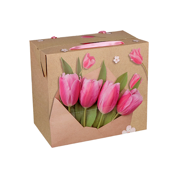 SE Vrećica Box L Flowers s motivom cvijeća, OPP materijal, dimenzije 22.5x20x13.5cm