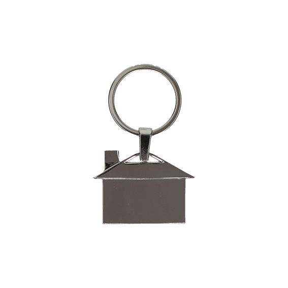 Metalni privjesak u obliku kuće s alkom za ključeve, dimenzija 99x63x17 mm, u crnoj kartonskoj kutiji