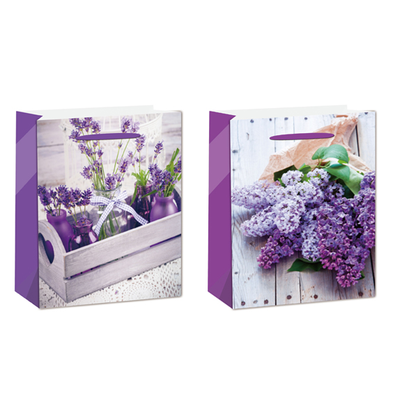 SE vrećica L Flowers 2 210g sa cvjetnim motivom, OPP materijal, dimenzije 32x26x12 cm
