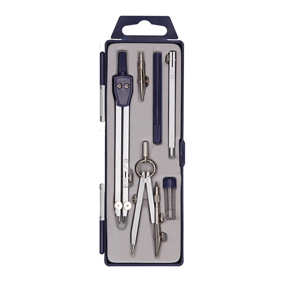 TTS Šestar DRAWING 6D PVC set u prozirnoj kutiji s duplim šestarom i priborom za crtanje