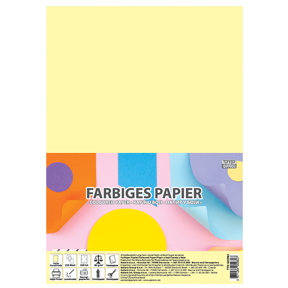 TTO papir u boji 80g A4 format 250 listova