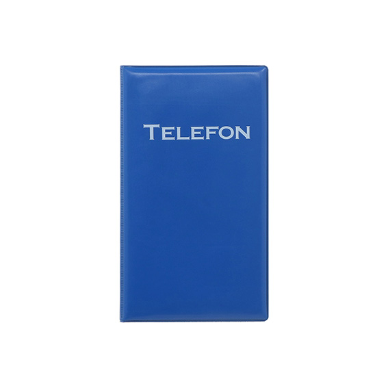 Tamno plavi TTO tel adresar dimenzija 11.5x19.5 cm sa gumenom navlakom i mekim koricama