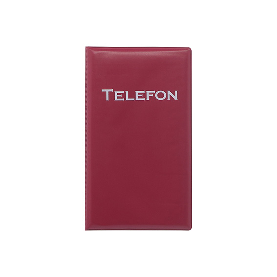 Crveni TTO telefonski imenik dimenzija 11.5x19.5 cm sa gumenom navlakom