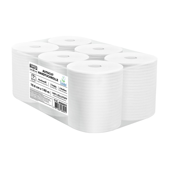 TTC Autocut rolna 2-slojni bijeli papir za ruke 6x140m