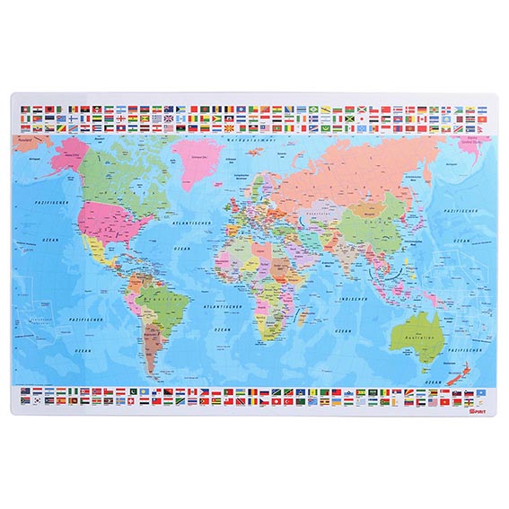 TTS stona mapa 60x40 World sa PVC površinom i zapečaćenim ivicama