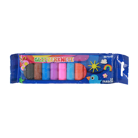 TTS plastelin 10 boja glitter pakovanje 200g