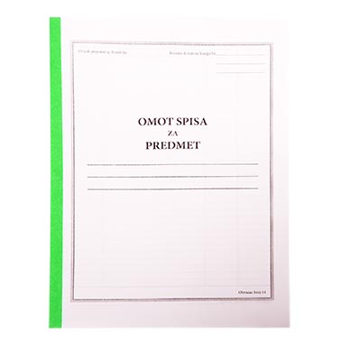 TTO zeleni omot za spise 250/1 70g na bijeloj pozadini