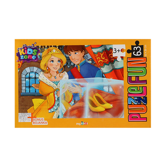 MO Puzle 63 Pepeljuga 42x29cm sa motivom iz bajke i bonus bojankom