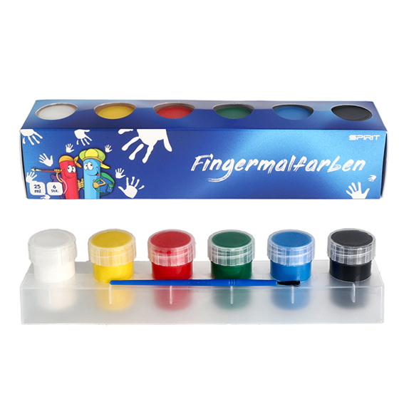 TTS boja za prste 6/1 25ml – set od šest teglica s bojama za djecu