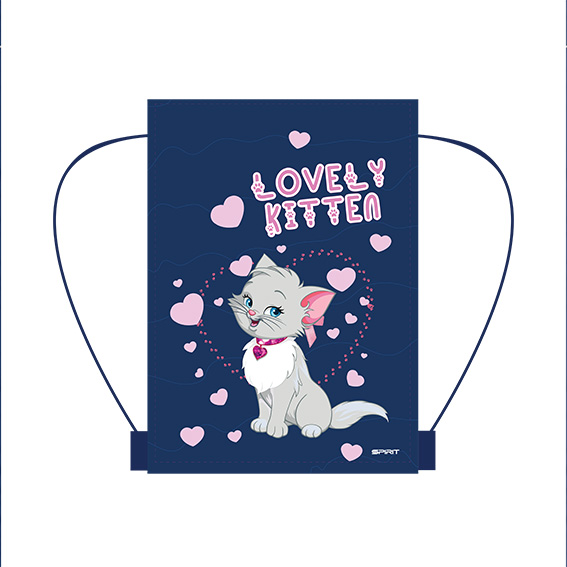 TTS Sport torba Lovely Kitten 26 s motivom mačke, dimenzija 47x34 cm, od 210D poliestera