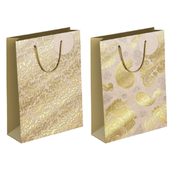 Zlatna kartonska vrećica L Everyday Gold dimenzija 26x32x12 cm
