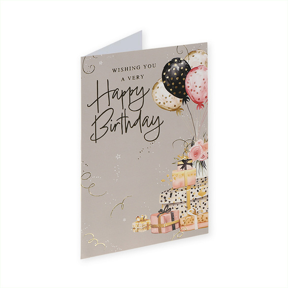 3D čestitka Happy Birth s motivom rođendanskih balona
