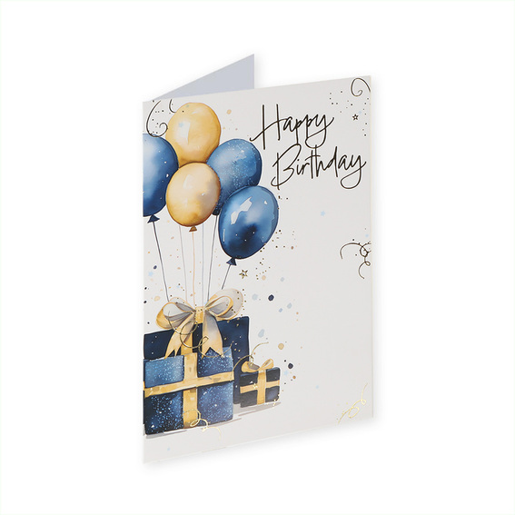 3D čestitka Happy Birth s motivom balona u rođendanskom dizajnu
