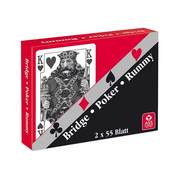 ASS karte za Romme set 2x52 plave i crvene boje za remi poker i bridge