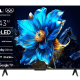 TCL 43-inch P7K 4K QLED TV with slim design, Google TV remote, and HDR display on a dark background
