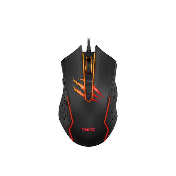 HV Miš Optički 1027MS Gamer CR - crni gaming miš sa USB kablom