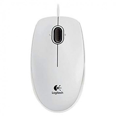 Logitech Optical B100 White USB miš na bijeloj podlozi