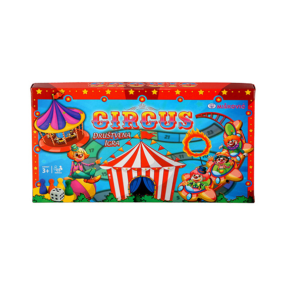 Društvena igra TTS Cirkus kutija s ilustracijom cirkusa i putem za igrače