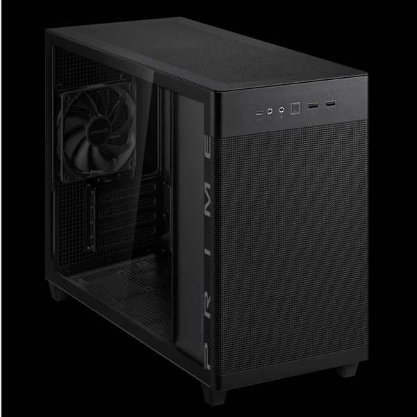 ASUS Prime AP201 Case TG Black MicroATX kućište sa prozirnim kaljenim staklom