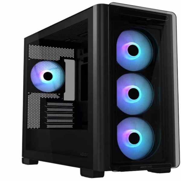 ASUS A23 PLUS TG ARGB Black Micro-ATX kućište sa 4 ARGB ventilatora