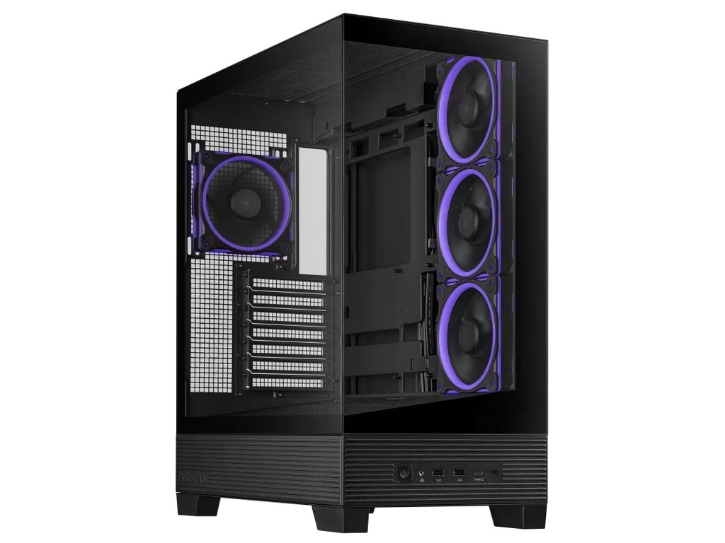 ASUS A31 PLUS TG ARGB Black mid-tower ATX kućište sa 4 ARGB 120mm ventilatora