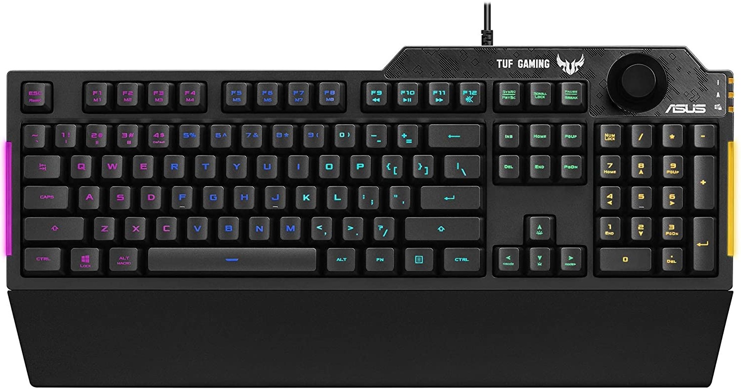 ASUS TUF Gaming K1 RGB gaming tastatura sa brojčanikom za jačinu zvuka i svjetlosnom trakom