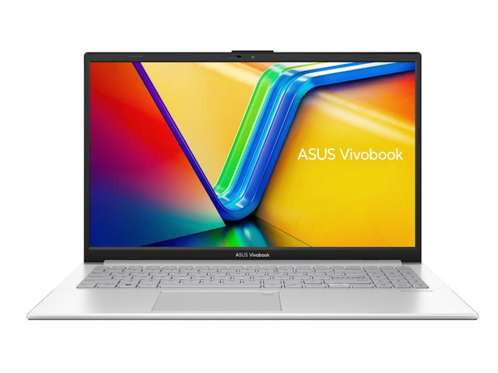 ASUS VivoBook Go E1504FA-BQ1868 srebrni laptop otvoren na stolu sa osvijetljenom tastaturom