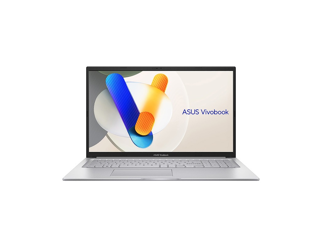 ASUS Vivobook 17 X1704VA-AU983 u srebrenoj boji s otvorenim poklopcem na stolu